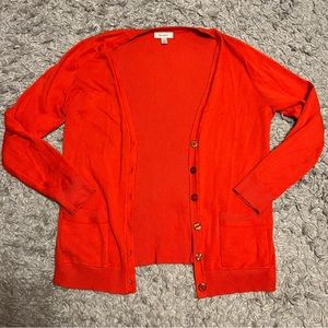 Dark Orange Cardigan with Buttons